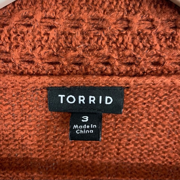 Torrid Rust Cable Knit Open Cardigan - Picture 10 of 12